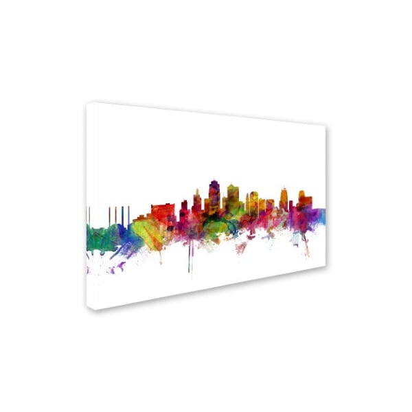 Michael Tompsett 'Kansas City Skyline' Canvas Art,16x24